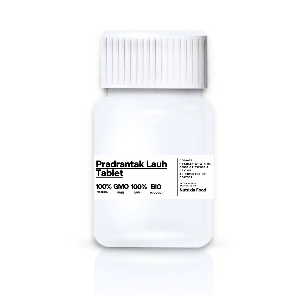 Pradrantak Lauh Tablet    Key Ingredients: Hartal Lauh Bhasma Tamra Bhasma Vang Bhasma Abhrak Bhasma Kapardak Bhasma Trikatu Trifala Panchlavan