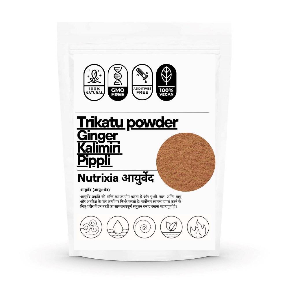 Trikatu powder Ginger  Kalimiri  Pippli | Organic and 100% Natural | Nutrixia