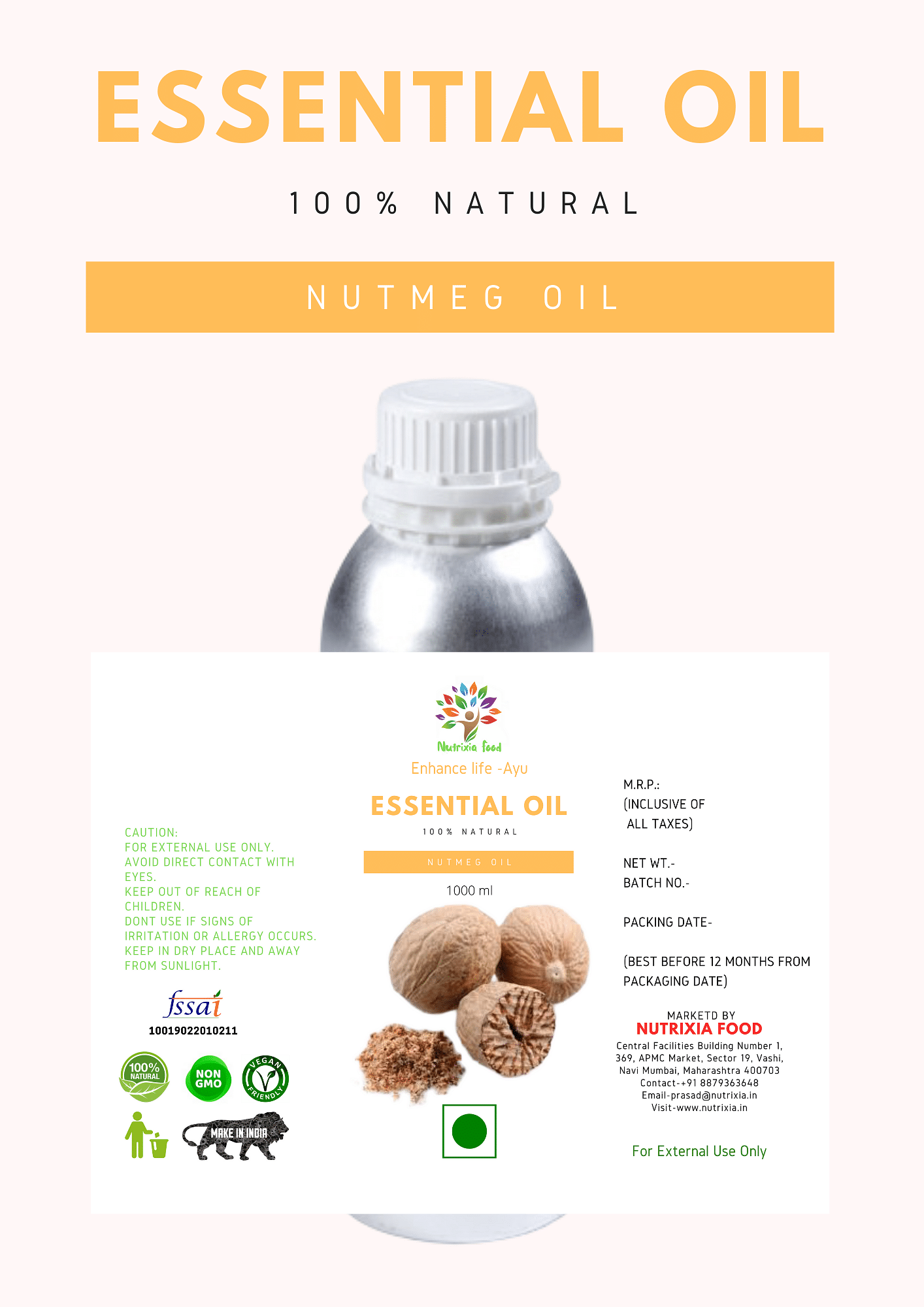 NUTMEG OIL -Nutrixia Food
